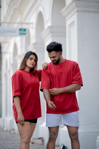 Lugerr Basic Oversized Tee - red