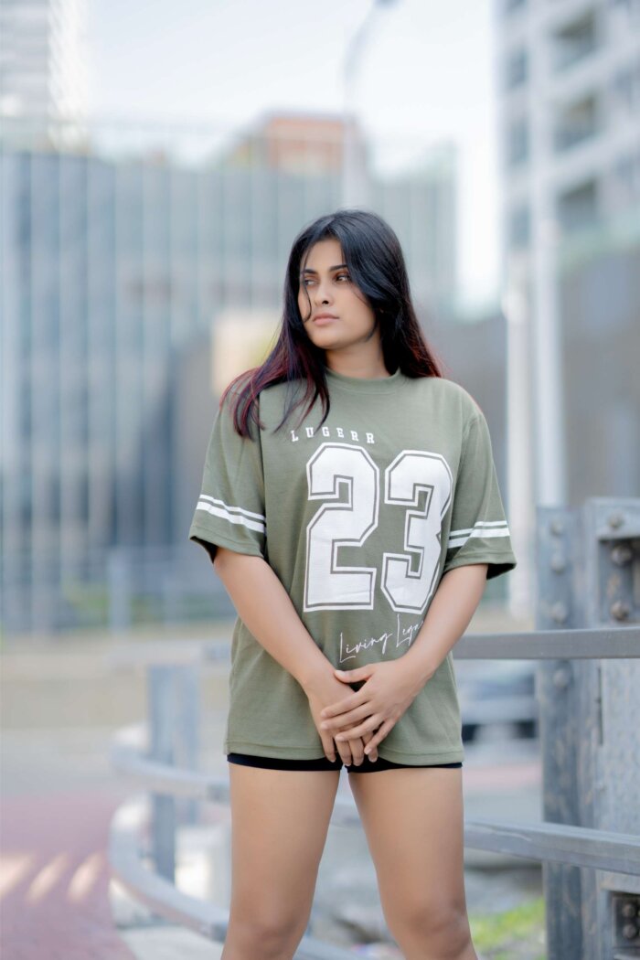 Lugerr no.23 high-necked oversized tee