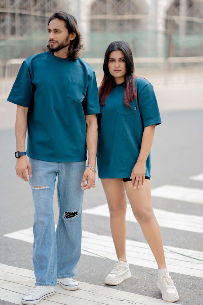 Lugerr Pocket Ace Oversized Tee - Steel Blue - Image 2