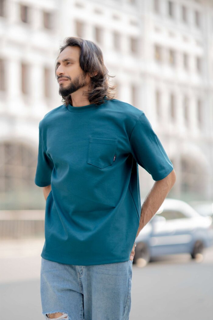 Lugerr Pocket Ace Oversized Tee - Steel Blue - Image 3