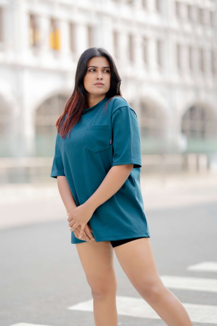 Lugerr Pocket Ace Oversized Tee - Steel Blue - Image 4