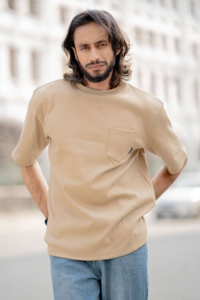 Lugerr Pocket Ace Oversized Tee - Beige - Image 3