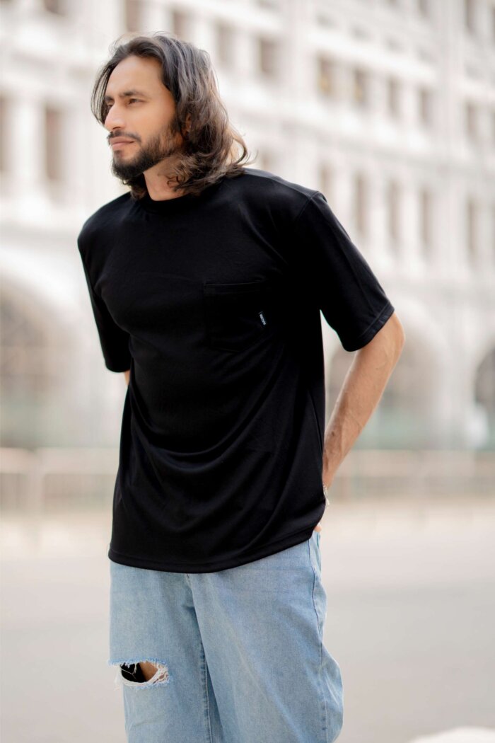 Lugerr Pocket Ace Oversized Tee - Black - Image 4