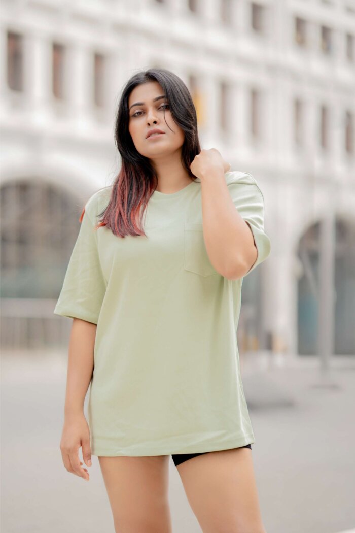 Lugerr Pocket Ace Oversized Tee - Pastel Green - Image 4