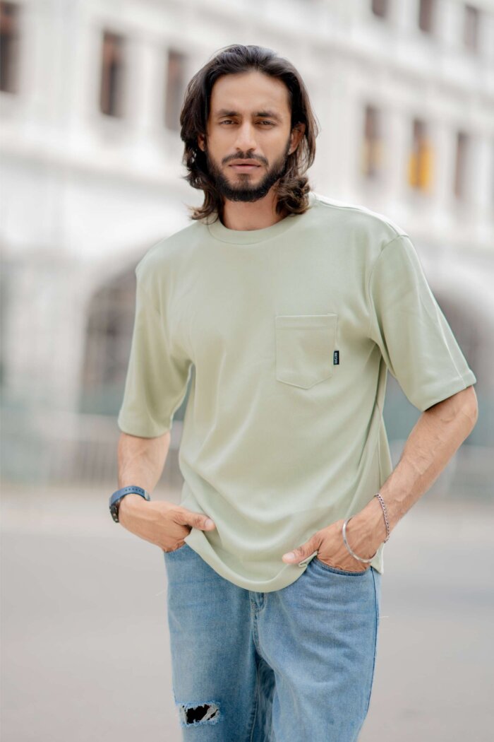 Lugerr Pocket Ace Oversized Tee - Pastel Green - Image 3