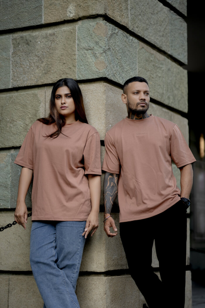 Zeeker Anime Printed Oversized Tee - Orange I - Image 2