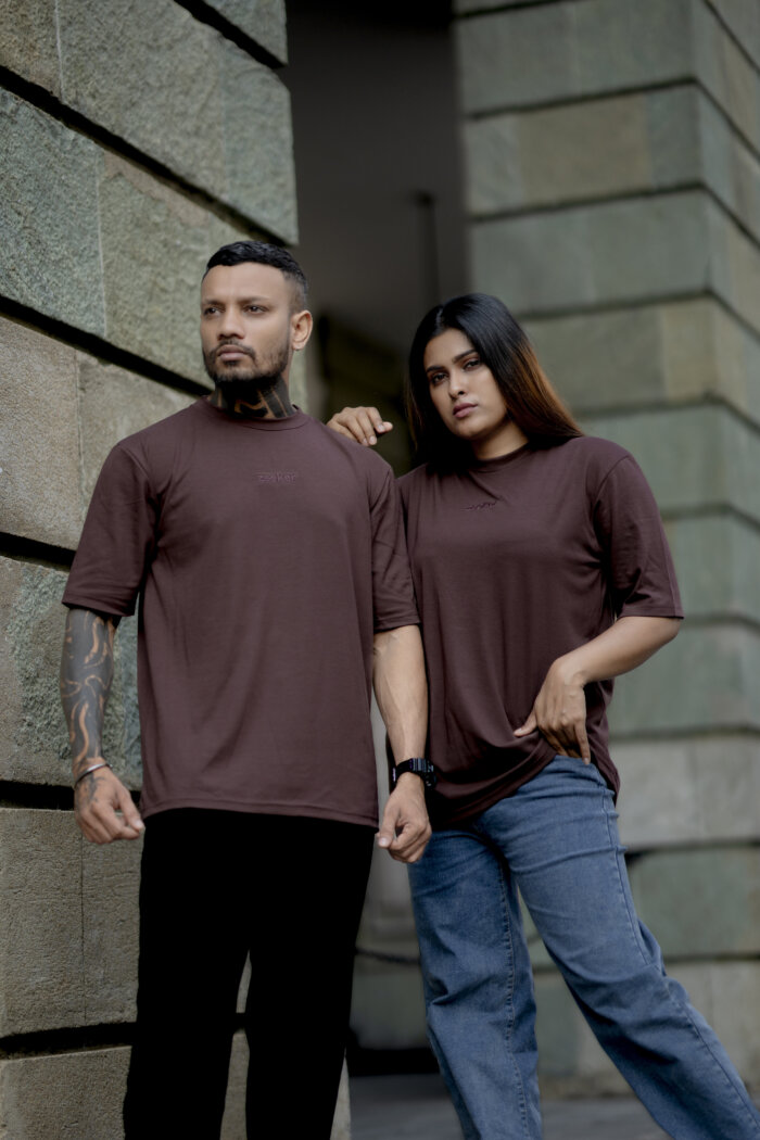 Zeeker Anime Printed Oversized Tee - Brown III - Image 2