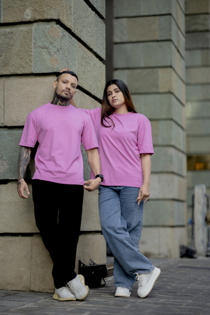 Zeeker Anime Printed Oversized Tee - Pink III - Image 2