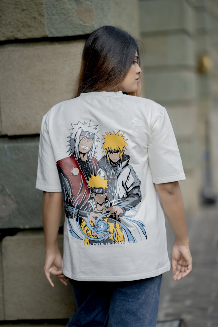 Zeeker Anime Printed Oversized Tee - Off White ii - Image 3