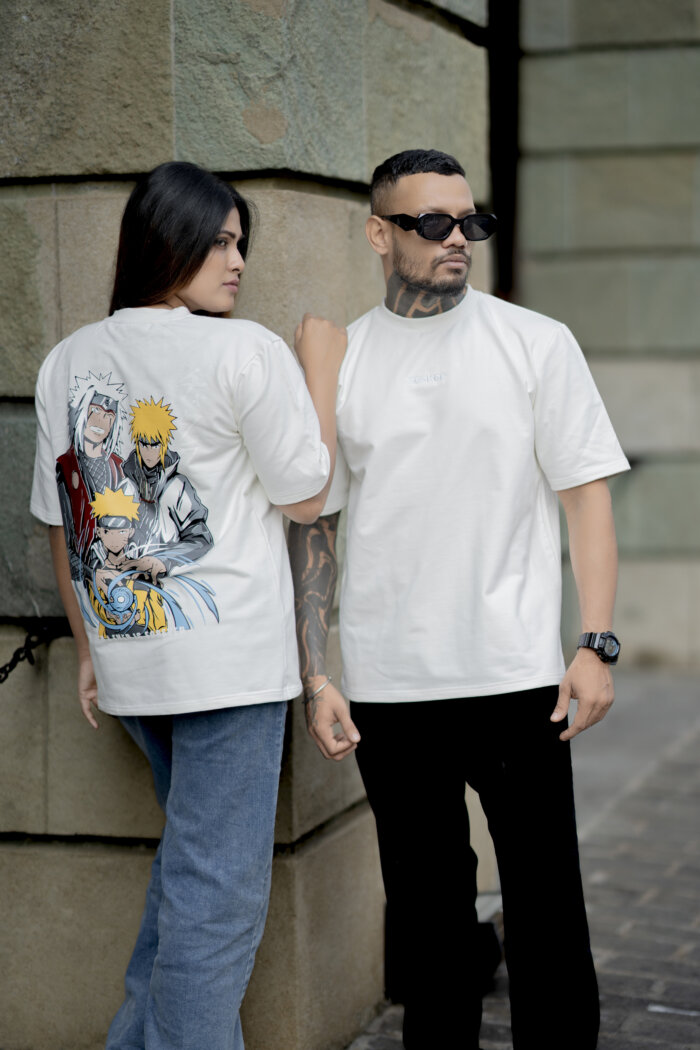 Zeeker Anime Printed Oversized Tee - Off White ii - Image 2