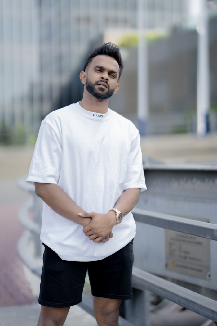Lugerr High-neck Oversized Tee - White - Image 2