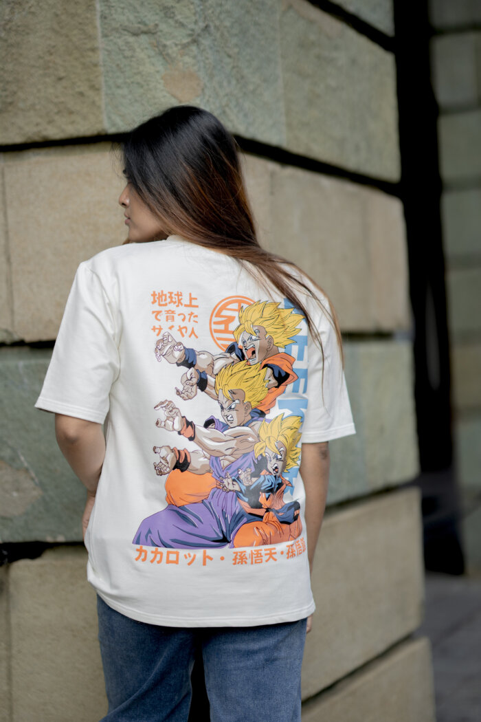 Zeeker Anime Printed Oversized Tee - Off White III - Image 2
