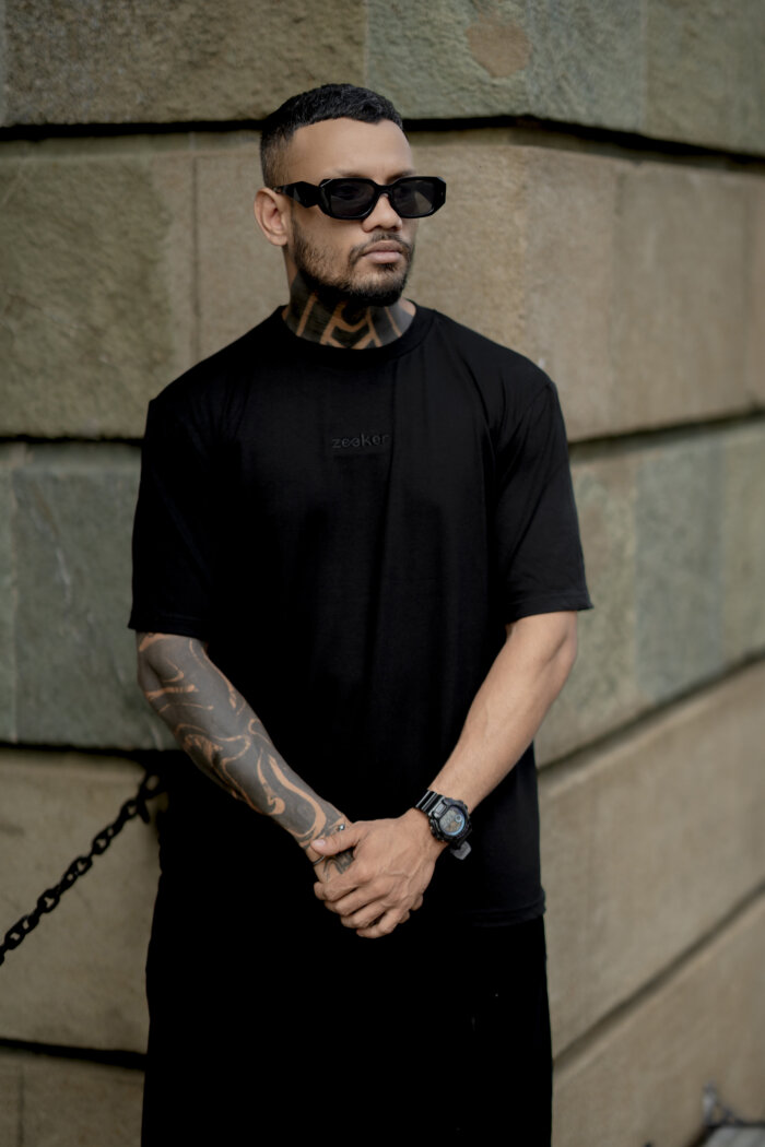 Zeeker Anime Printed Oversized Tee - Black I - Image 5