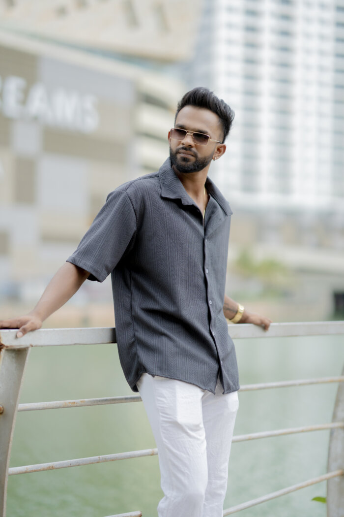 Lugerr Textured Shirt - Charcoal Gray - Image 3