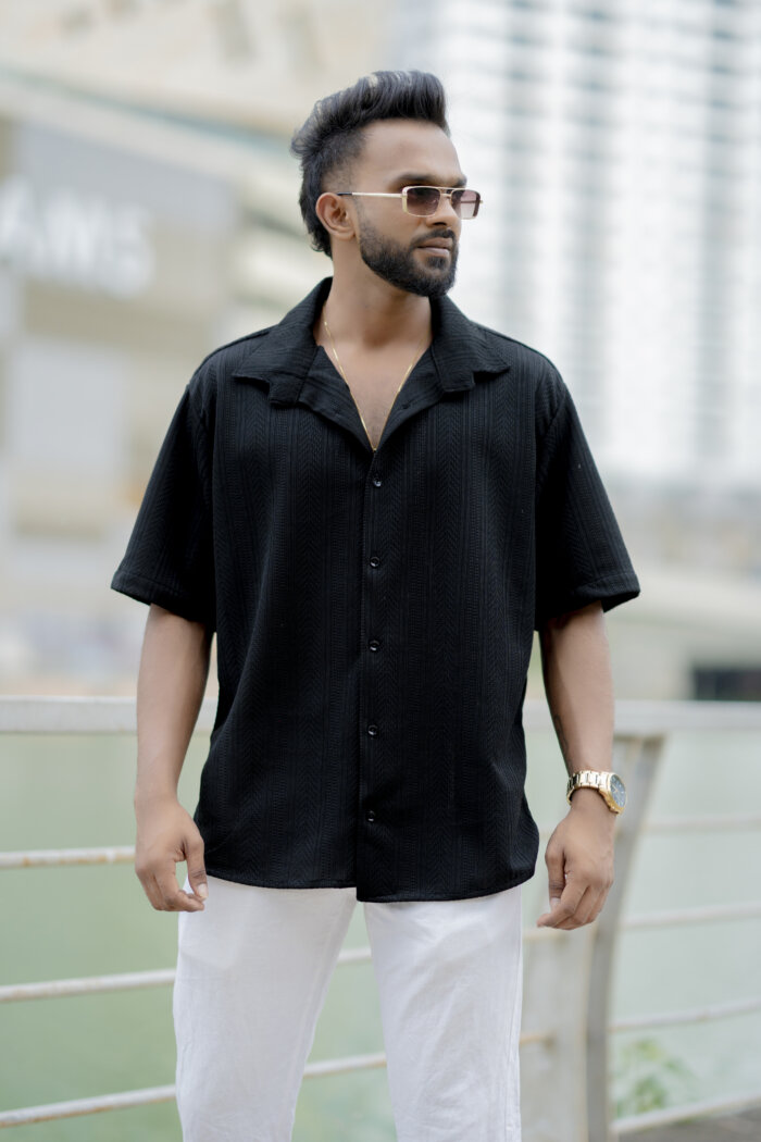 Lugerr Textured Shirt - Black - Image 2