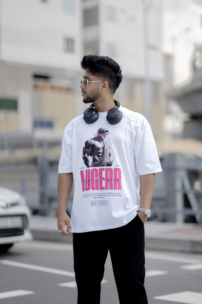 Lugerr RAW ENERGY high neck Oversized Tee - White - Image 2
