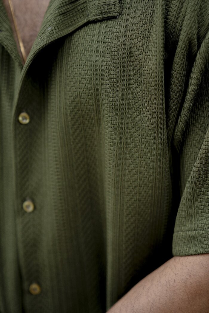 Lugerr Textured Shirt - Olive Green - Image 2
