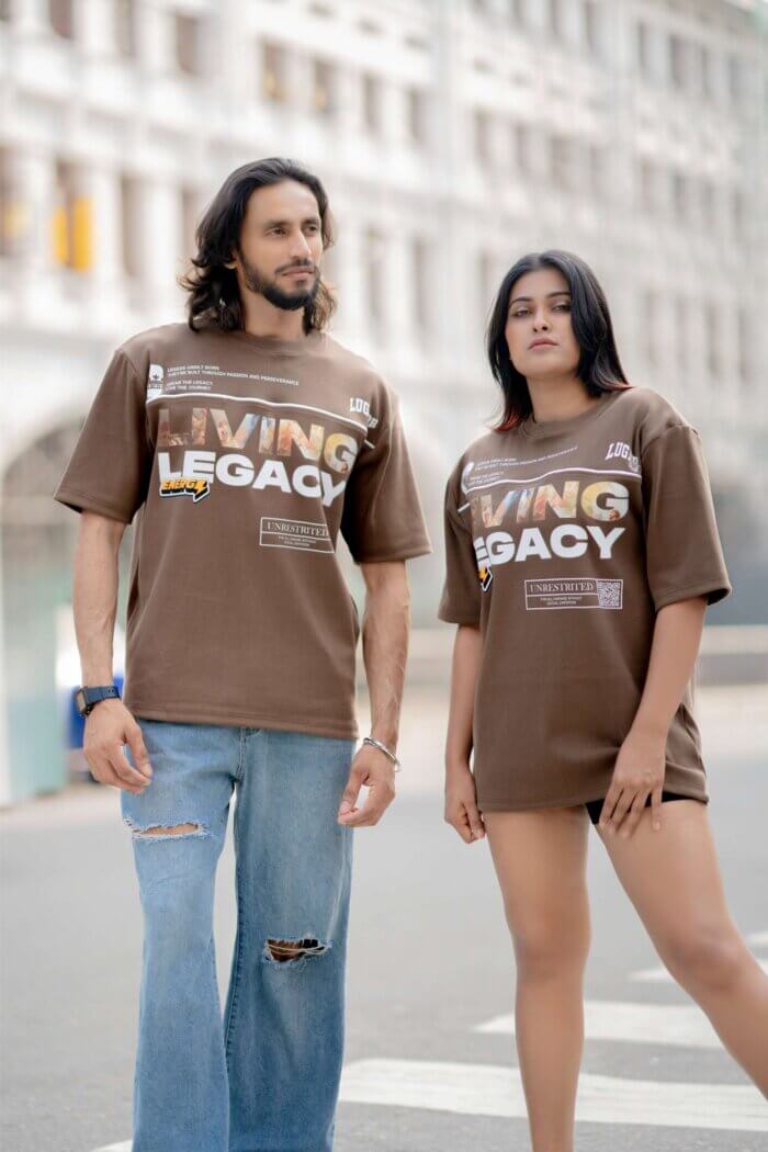 Lugerr Printed Living Legacy high neck Oversized Tee