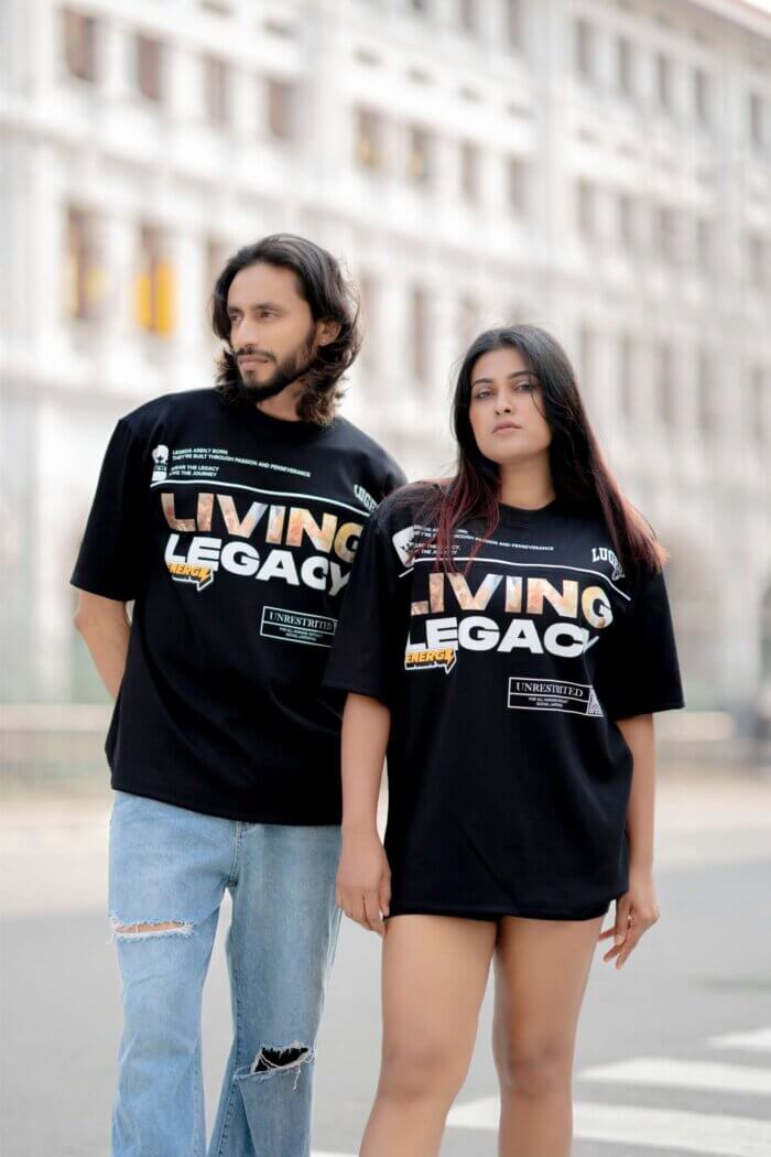 Lugerr Printed Living Legacy high neck Oversized Tee