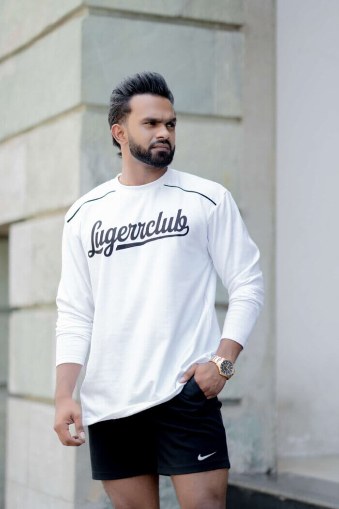 Lugerr Club Italic Long Sleeves Tee - White - Image 2