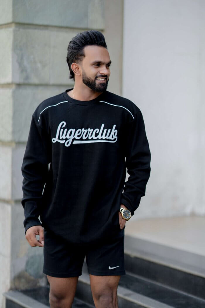 Lugerr Club Italic Long Sleeves Tee - Black - Image 2