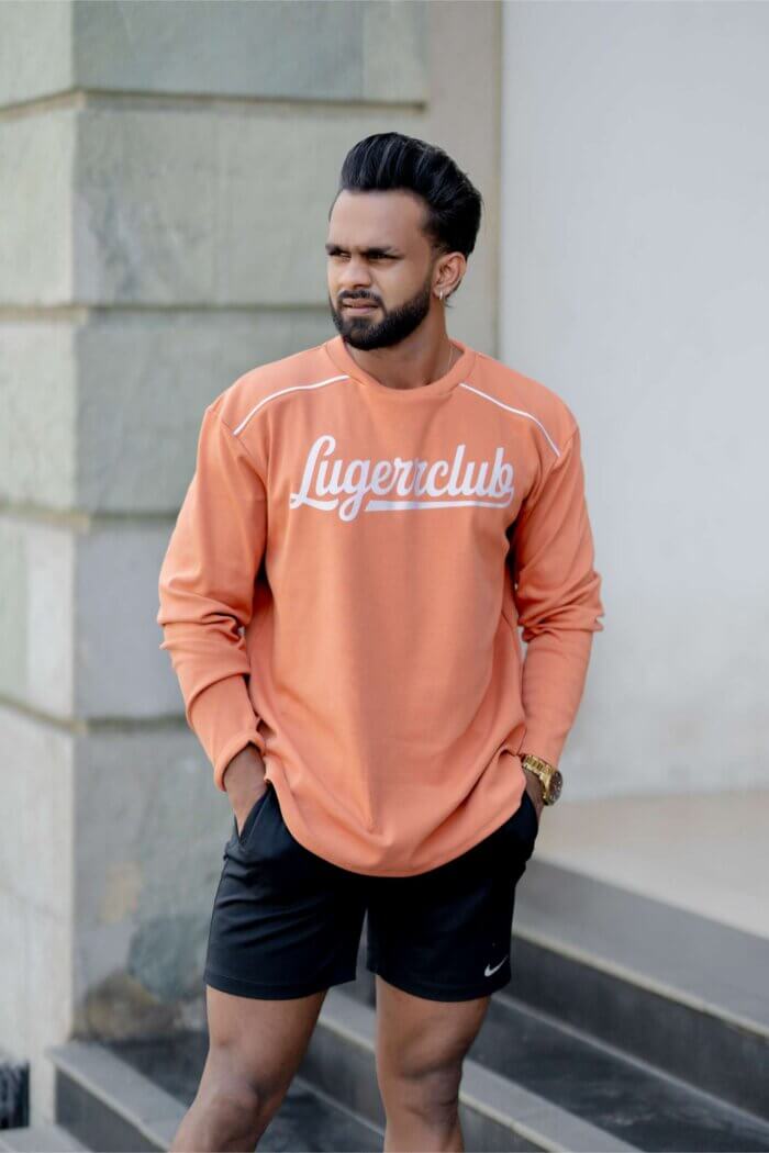 Lugerr Club Italic Long Sleeves Tee - Burnt Sienna - Image 2
