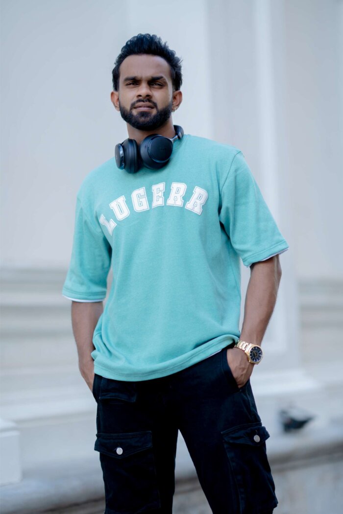 Lugerr Jackport Oversized Tee - Muted Aqua - Image 2