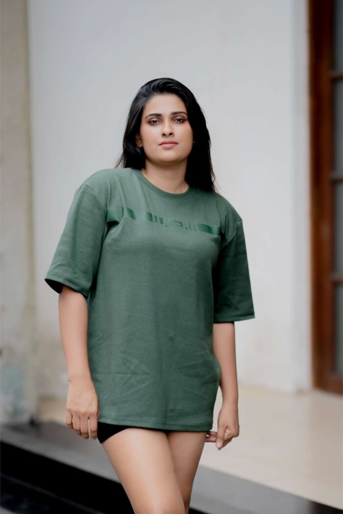 Lugerr Shadow Line Oversized Tee - Deep Forest Gray - Image 3