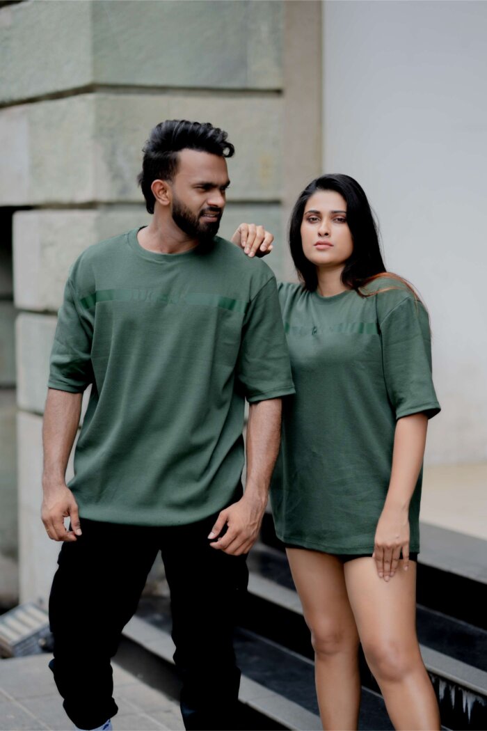 Lugerr Shadow Line Oversized Tee - Deep Forest Gray
