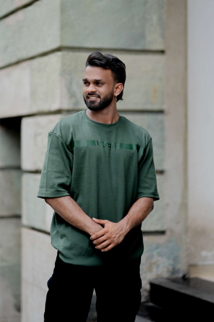 Lugerr Shadow Line Oversized Tee - Deep Forest Gray - Image 2