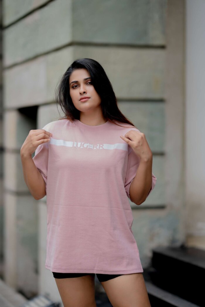 Lugerr Shadow Line Oversized Tee - Blush Pink - Image 3