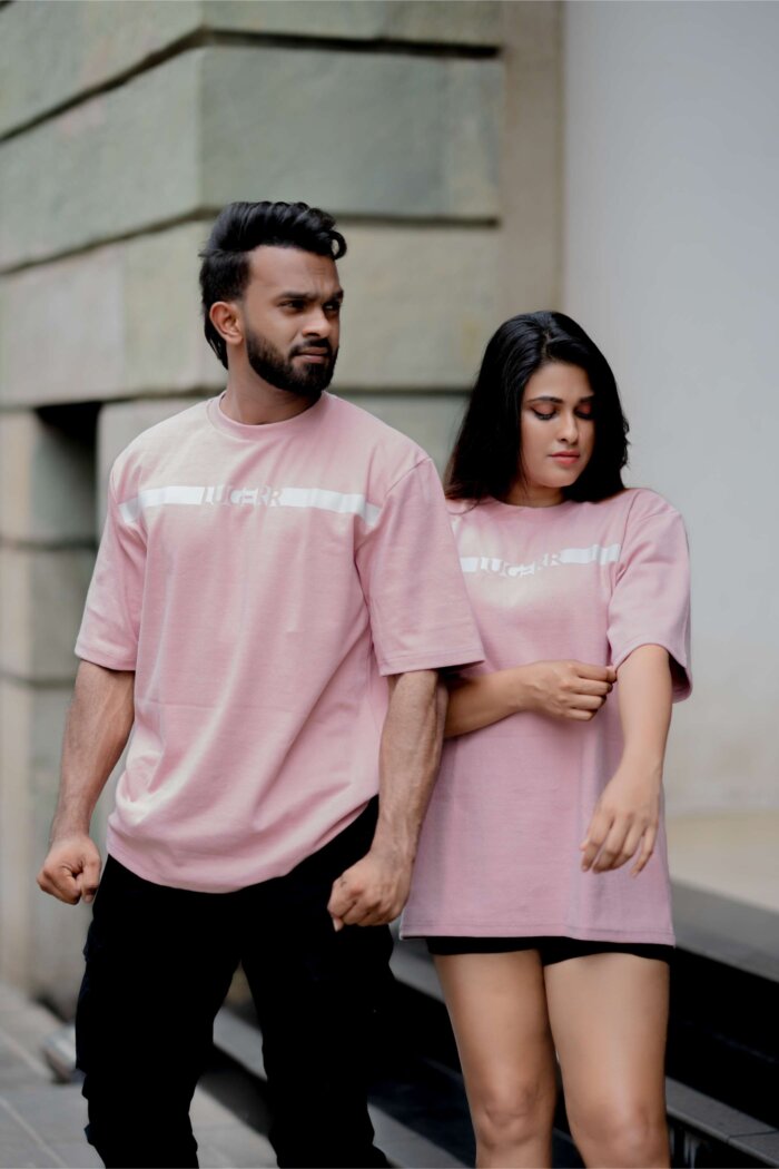 Lugerr Shadow Line Oversized Tee - Blush Pink