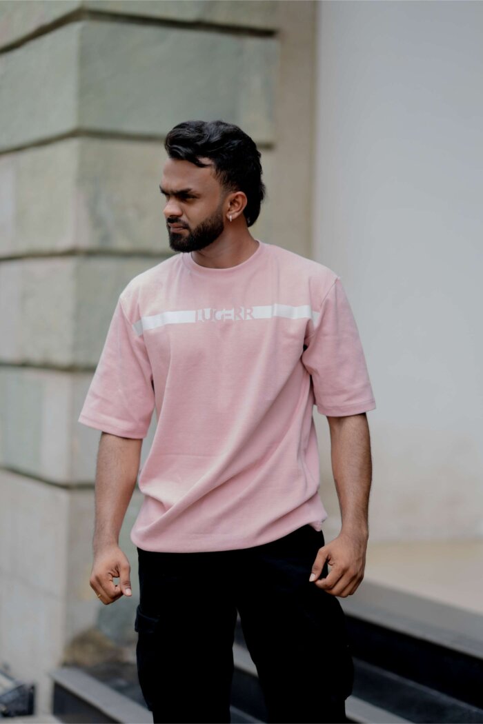 Lugerr Shadow Line Oversized Tee - Blush Pink - Image 2