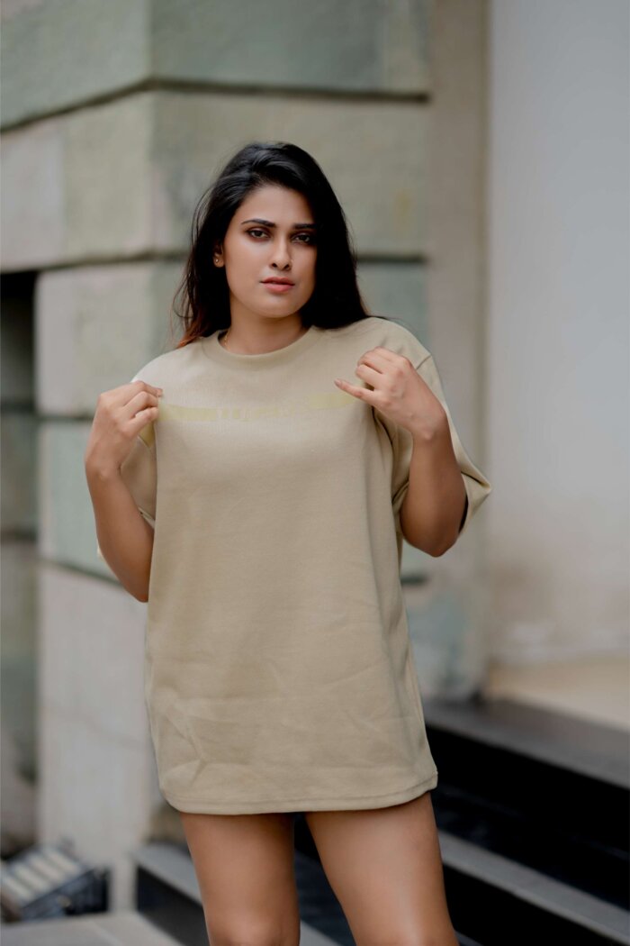 Lugerr Shadow Line Oversized Tee - Beige
