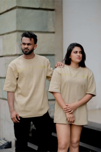 Lugerr Shadow Line Oversized Tee - Beige