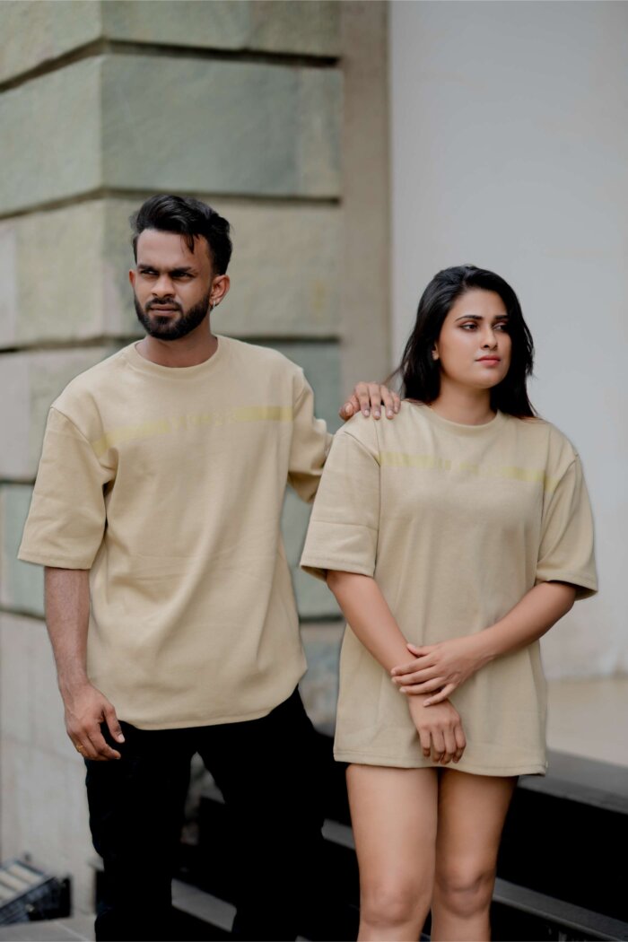 Lugerr Shadow Line Oversized Tee - Beige
