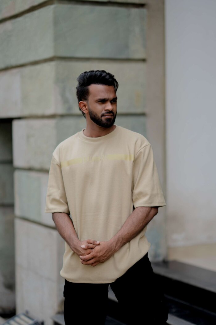Lugerr Shadow Line Oversized Tee - Beige - Image 2