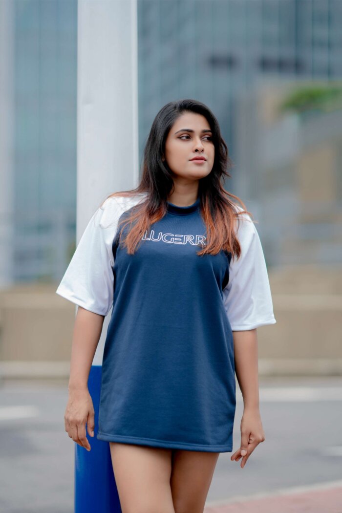 Lugerr Arena high neck Oversized Tee - Midnight Blue