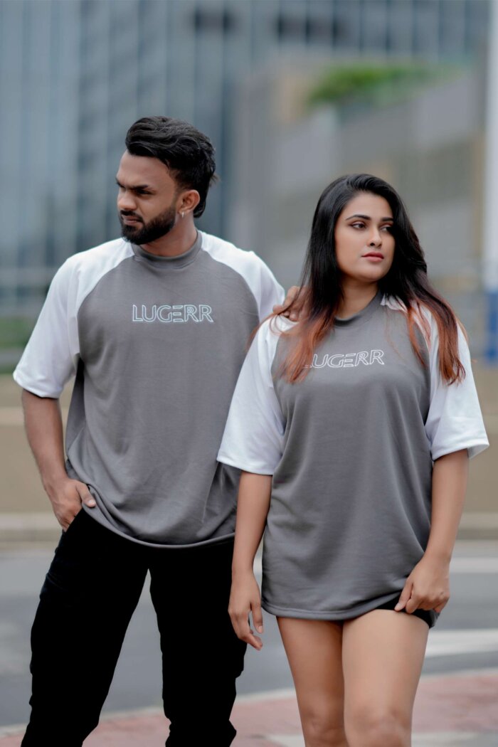 Lugerr Arena high neck Oversized Tee - Slate Gray