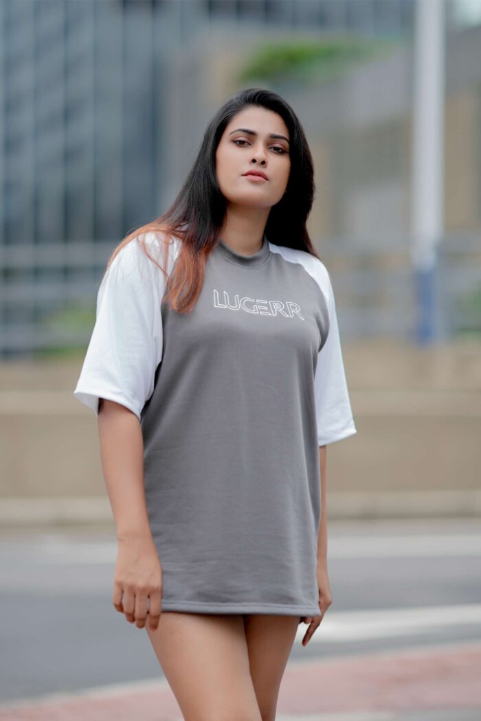 Lugerr Arena high neck Oversized Tee - Slate Gray