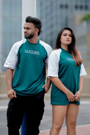 Lugerr Arena high neck Oversized Tee - Dark Aquatic Green