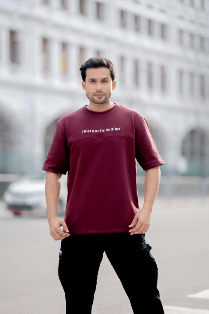 Lugerr Club | Limited Edition Oversized Tee – Dark Maroon - Image 2