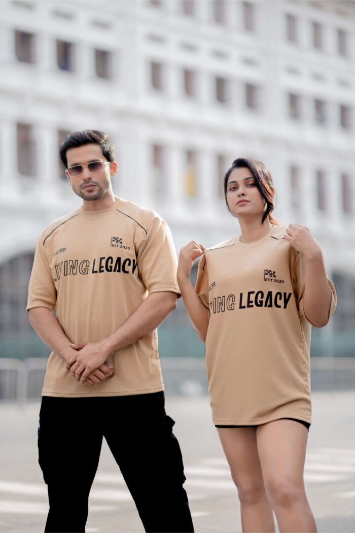 Living Legacy High-neck Oversized Tee – Beige