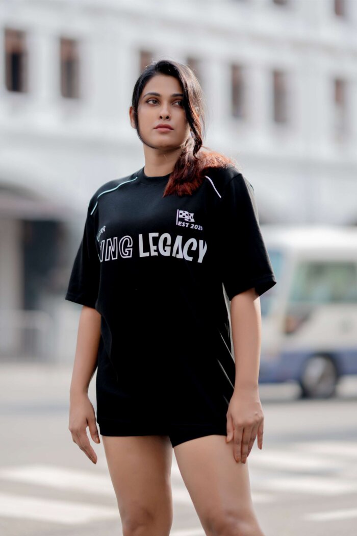Living Legacy High-neck Oversized Tee – Black