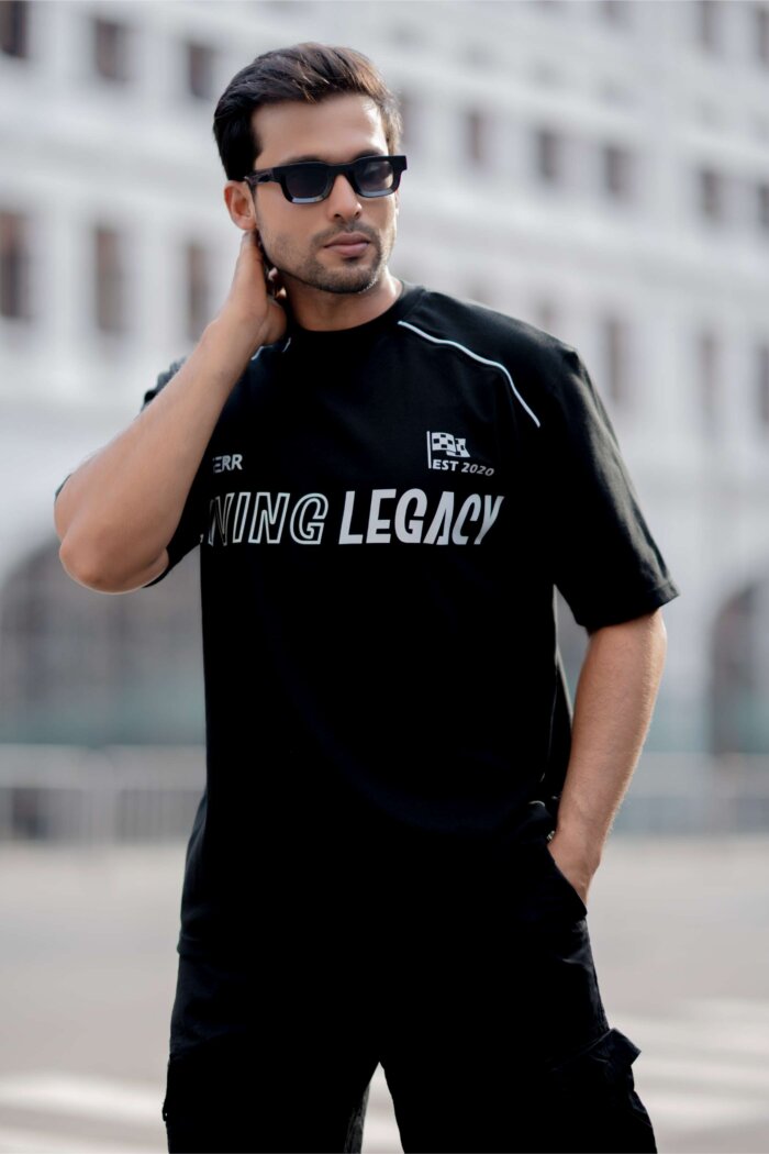 Living Legacy High-neck Oversized Tee – Black - Image 2