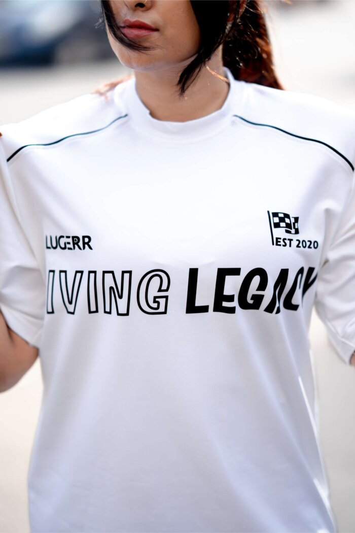 Living Legacy High-neck Oversized Tee – Pure White
