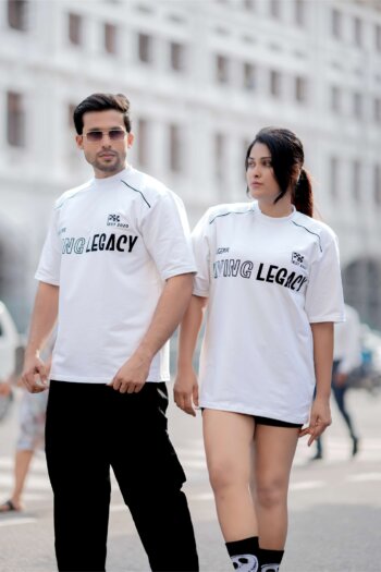 Living Legacy High-neck Oversized Tee – Pure White