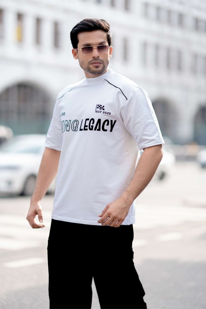 Living Legacy High-neck Oversized Tee – Pure White - Image 2