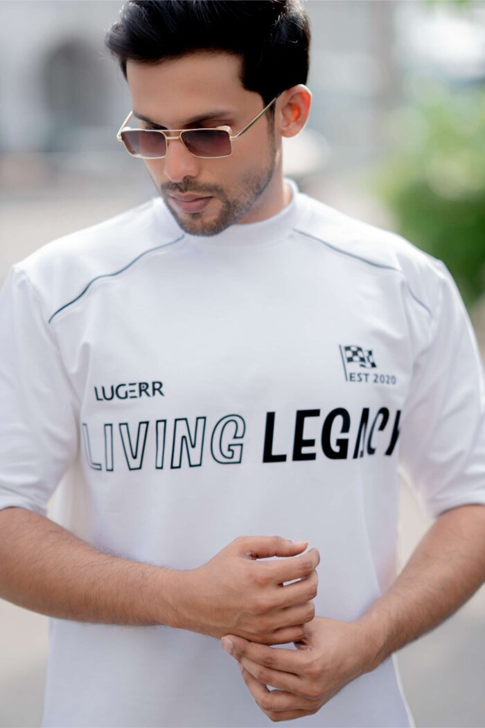 Living Legacy High-neck Oversized Tee – Pure White - Image 4