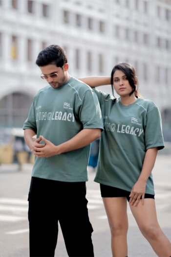 Living Legacy High-neck Oversized Tee – Muted Sage Green
